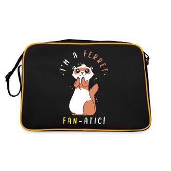 Frettchen Geschenk für Frettchen Besitzer - Retro Tasche - Schwarz/Gold - Hinten