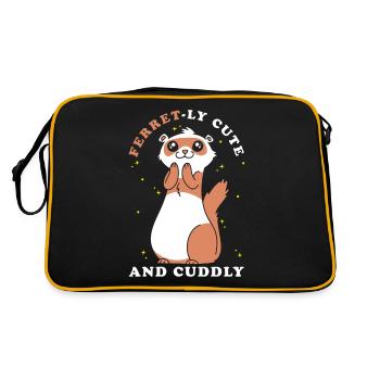 Frettchen Geschenk für Frettchen Besitzer - Retro Tasche - Schwarz/Gold - Hinten