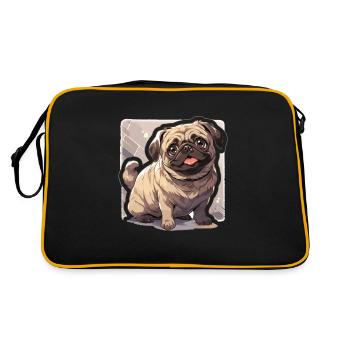 Carlin Carlin Chien Pug Cadeaux Carlin Amoureux du Carlin - Sac Retro - noir/or - Dos
