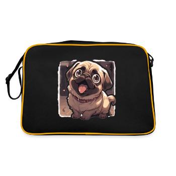 Pug Pug Dog Pug Gifts Pug Lovers - Retro Bag - black/gold - Back