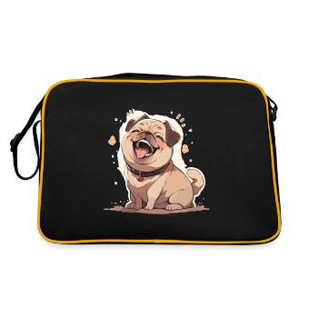 Carlin Carlin Chien Pug Cadeaux Carlin Amoureux du Carlin - Sac Retro - noir/or - Dos