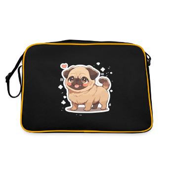 Carlin Carlin Chien Pug Cadeaux Carlin Amoureux du Carlin - Sac Retro - noir/or - Dos