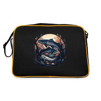 Poisson Poisson Brochet Carpe Pêcheur Poisson Pêche - Sac Retro - noir/or - Dos