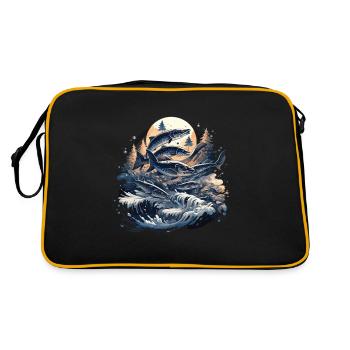 Poisson Poisson Brochet Carpe Pêcheur Poisson Pêche - Sac Retro - noir/or - Dos