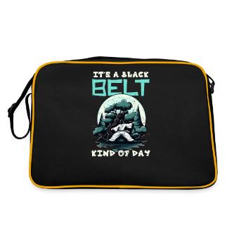 Taekwondo Fighter Black Belt Genre de jour - Sac Retro - noir/or - Dos