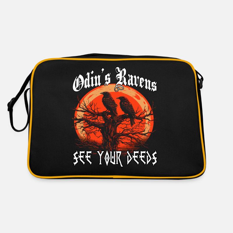 Grimnir | Raven God T-Shirt | Hugin and Munin Retro Bag