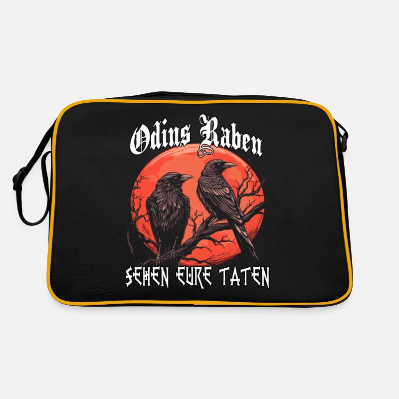 Hugin Munin | Wikinger Odin Raben | Wikinger Retro Tasche