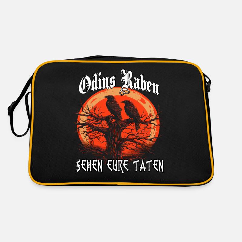 Wikinger Axt | Viking Krieger Shirt | Odins Raben Retro Tasche