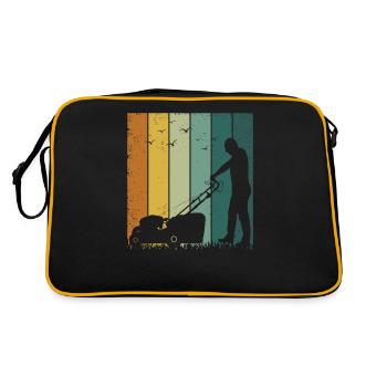 Retro Vintage Lawn Mower Landscaper - Retro Bag - black/gold - Back