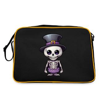 Kawaii Squelette Halloween - Sac Retro - noir/or - Dos