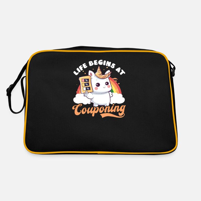 Couponer beginnt beim Couponing Unicorn Retro Tasche