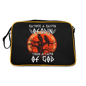 Grimnir | Raben Gott T-Shirt | Hugin und Munin - Retro Tasche - Schwarz/Gold - Hinten
