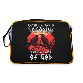 Yggdrasil Baum | Wikinger T-Shirt | Wikinger Raben - Retro Tasche - Schwarz/Gold - Hinten