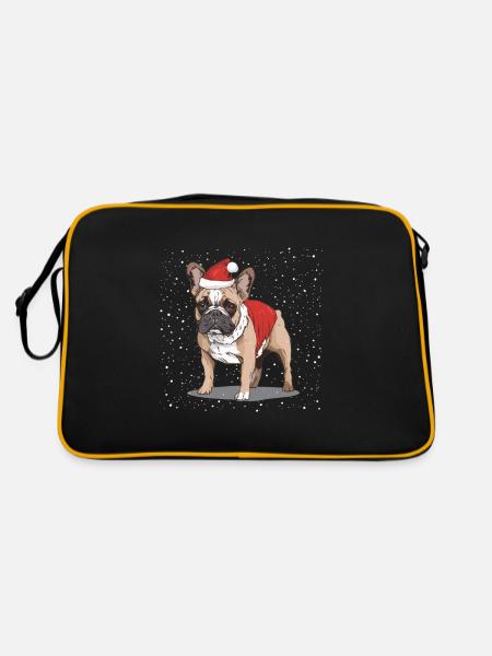 Noël bouledogue français - Sac Retro - noir/or - Dos