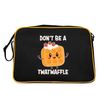 Don't Be A Twatwaffle Backen - Retro Tasche - Schwarz/Gold - Hinten