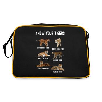 Tigre Espèces Bien-être animal Cadeau Conservation des espèces Tigre - Sac Retro - noir/or - Dos