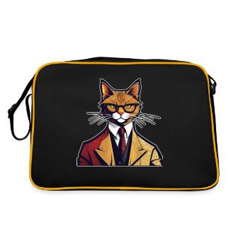 Chemise Chat Chat Cadeau Idée Mastic - Sac Retro - noir/or - Dos