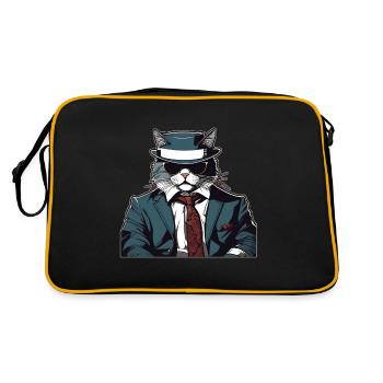 Chemise Chat Chat Cadeau Idée Mastic - Sac Retro - noir/or - Dos