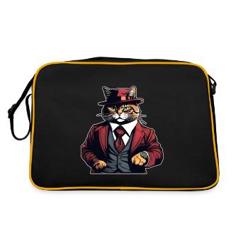 Chemise Chat Chat Cadeau Idée Mastic - Sac Retro - noir/or - Dos
