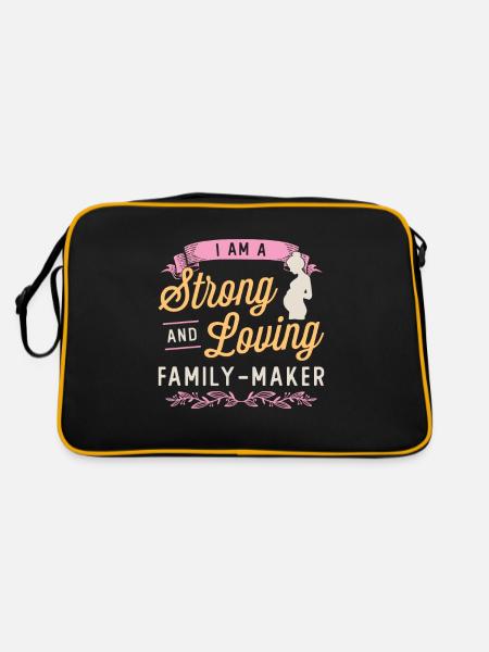 Surrogacy I Am A Strong And Loving IVF Awareness - Retro Tasche - Schwarz/Gold - Hinten
