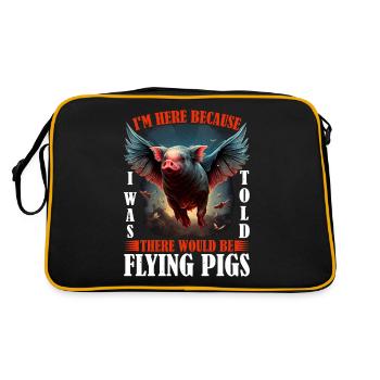 I Was Told There Would Be Flying Pigs 2257 - Retro Tasche - Schwarz/Gold - Hinten