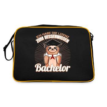 Bachelor Abschluss Glückwunsch Lustig für - Retro Tasche - Schwarz/Gold - Hinten
