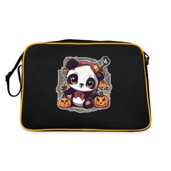Panda Panda Halloween Pandas Panda Baby - Retro Bag - black/gold - Back
