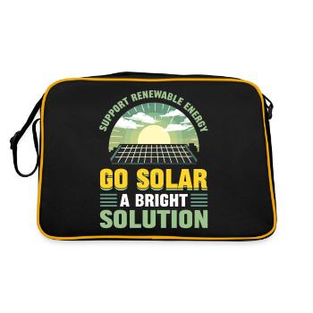 Soutenez l’énergie renouvelable Go Solar - Sac Retro - noir/or - Dos