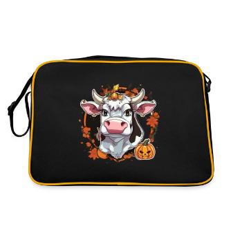 Vache laitière Vache Vache Halloween Fermier d’automne - Sac Retro - noir/or - Dos