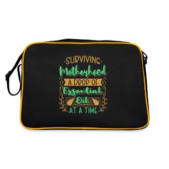 Ätherisches Öl "Surviving Motherhood - Retro Tasche - Schwarz/Gold - Hinten