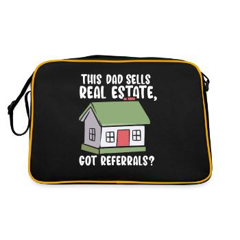 Dieser Vater verkauft Immobilien Immobilienmakler - Retro Tasche - Schwarz/Gold - Hinten