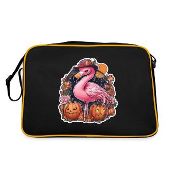 Flamingo Pink Flamingo Flamingo Halloween - Retro Bag - black/gold - Back