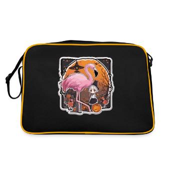 Flamingo Pink Flamingo Flamingo Halloween - Retro Bag - black/gold - Back