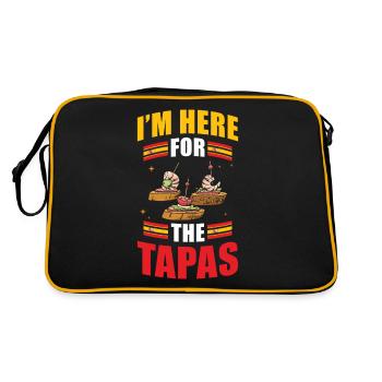 Tapas Spanische Küche Spanien Souvenir - Retro Tasche - Schwarz/Gold - Hinten