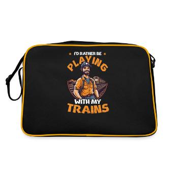 Le modélisme ferroviaire joue plutôt avec les trains - Sac Retro - noir/or - Dos