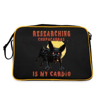 "Exploring Chupacabras is my cardio" - Retro Bag - black/gold - Back
