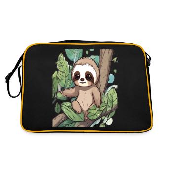 Sloth Sloth Sloth Baby Sloth Funny - Retro Bag - black/gold - Back