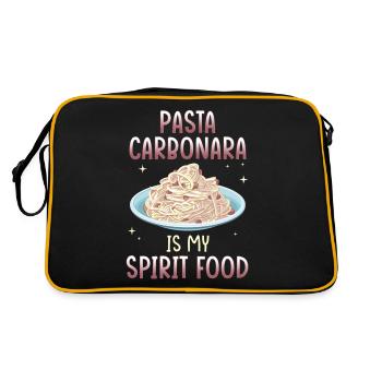 Les pâtes carbonara sont ma nourriture préférée - Sac Retro - noir/or - Dos