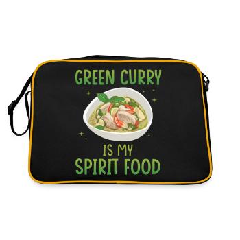 Grünes Curry ist meine Leibspeise - Retro Tasche - Schwarz/Gold - Hinten