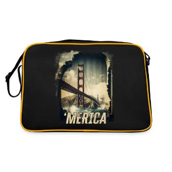 Pont vintage du Golden Gate Bridge Merica États-Unis Road Trip - Sac Retro - noir/or - Dos