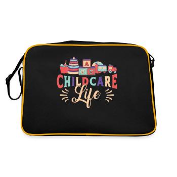 Childcare Worker Childcare Life Nurturer Caretaker - Retro Bag - black/gold - Back