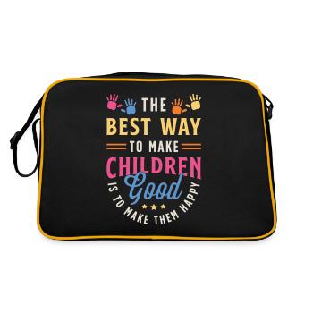 Travailleur en garderie La meilleure façon de faire du baby-sitting - Sac Retro - noir/or - Dos