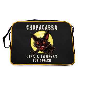 Chupacabra Wie Ein Vampir, Aber Cooler - Kryptid - Retro Tasche - Schwarz/Gold - Hinten