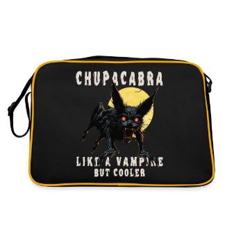 Chupacabra Wie Ein Vampir, Aber Cooler - Kryptid - Retro Tasche - Schwarz/Gold - Hinten