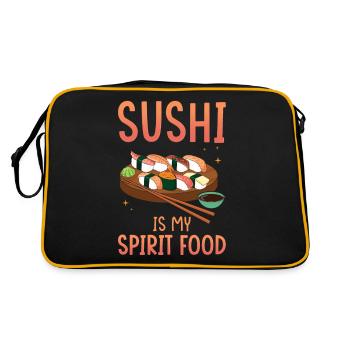 Sushi ist meine Leibspeise - Retro Tasche - Schwarz/Gold - Hinten