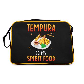 Tempura ist meine Leibspeise - Retro Tasche - Schwarz/Gold - Hinten