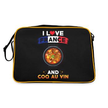 Coq Au Vin Frankreich Französische Küche - Retro Tasche - Schwarz/Gold - Hinten