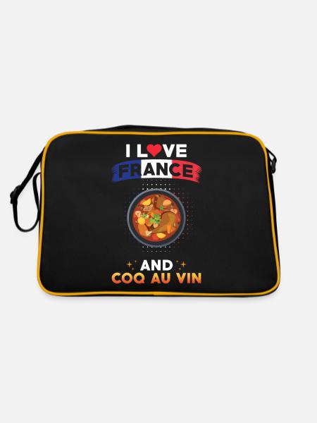 Coq Au Vin France French cuisine - Retro Bag - black/gold - Back