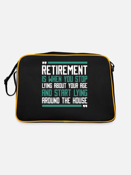 Pensioner pension funny - Retro Bag - black/gold - Back