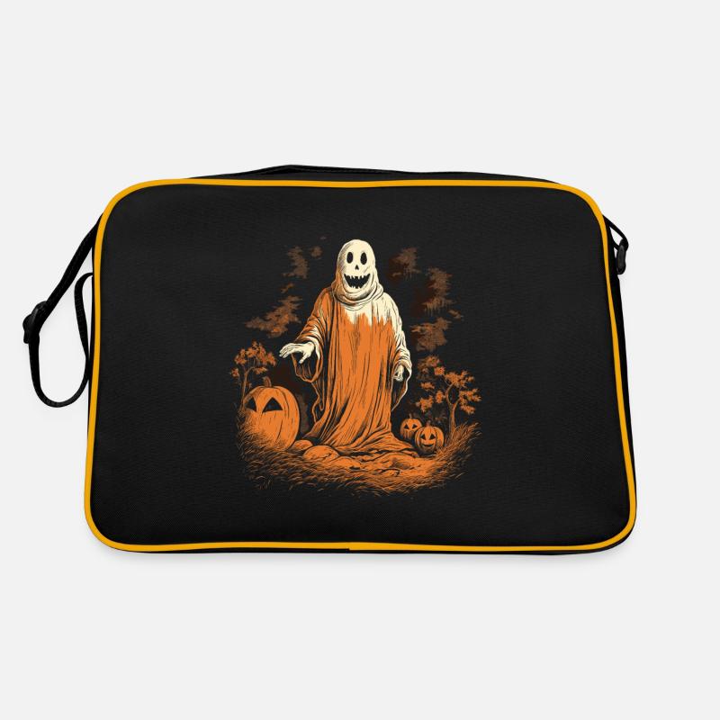 Spooky Ghost with Pumpkins Halloween Design Retro Bag